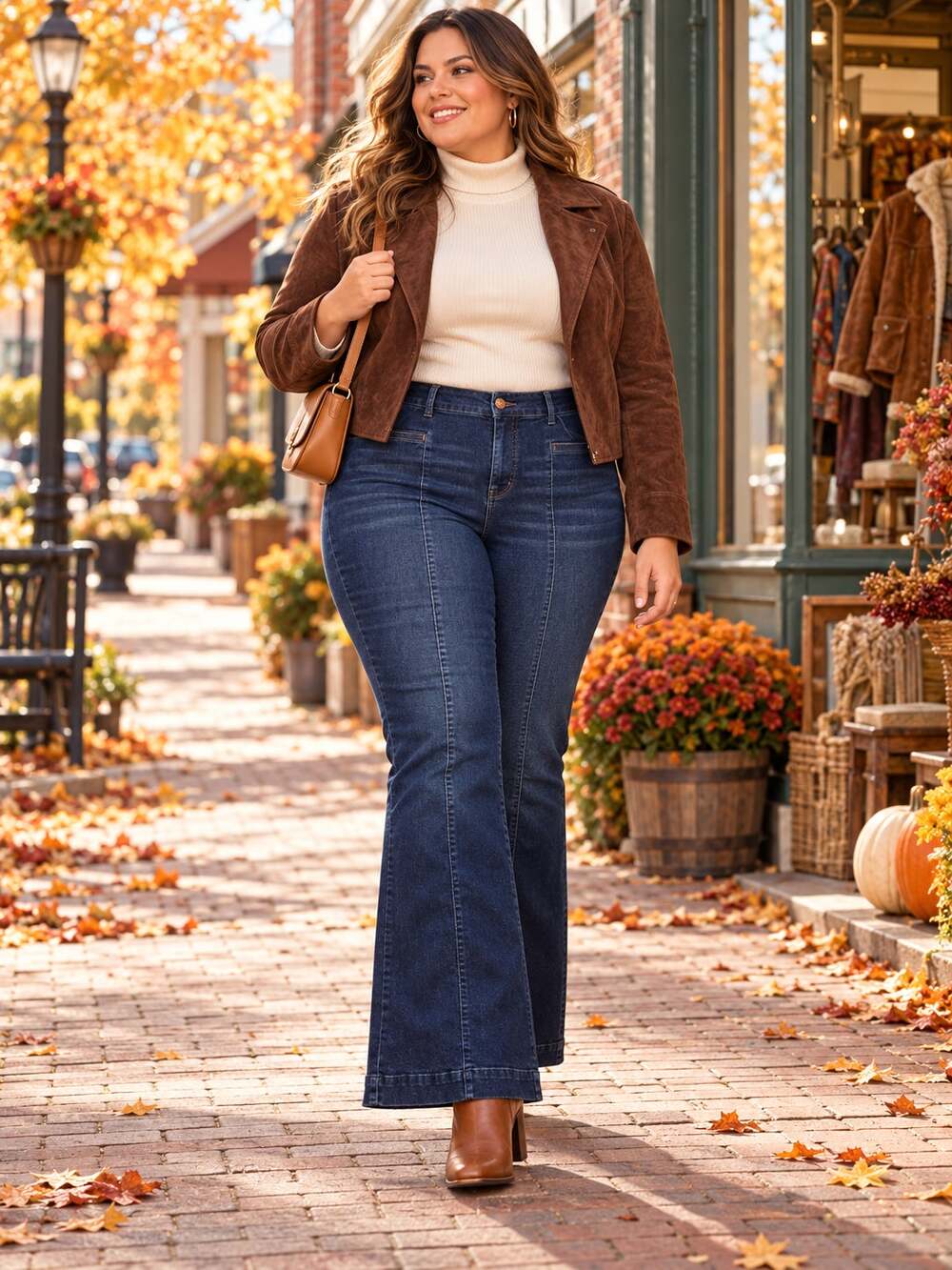 Maurices Jeans Womens 20W Dark Wash High Rise Front Seam Flare Stretch Retro